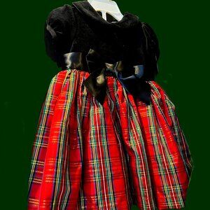Little Me Velvet and Plaid Holiday Dress - 24 mos NWT